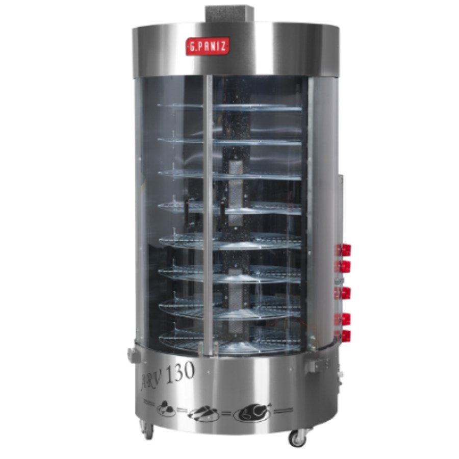 ARV130CQC G.PANIZ ROSTICERO ASADOR ROTATIVO VERTICAL 130KG A GAS 2.5KG/H 110V