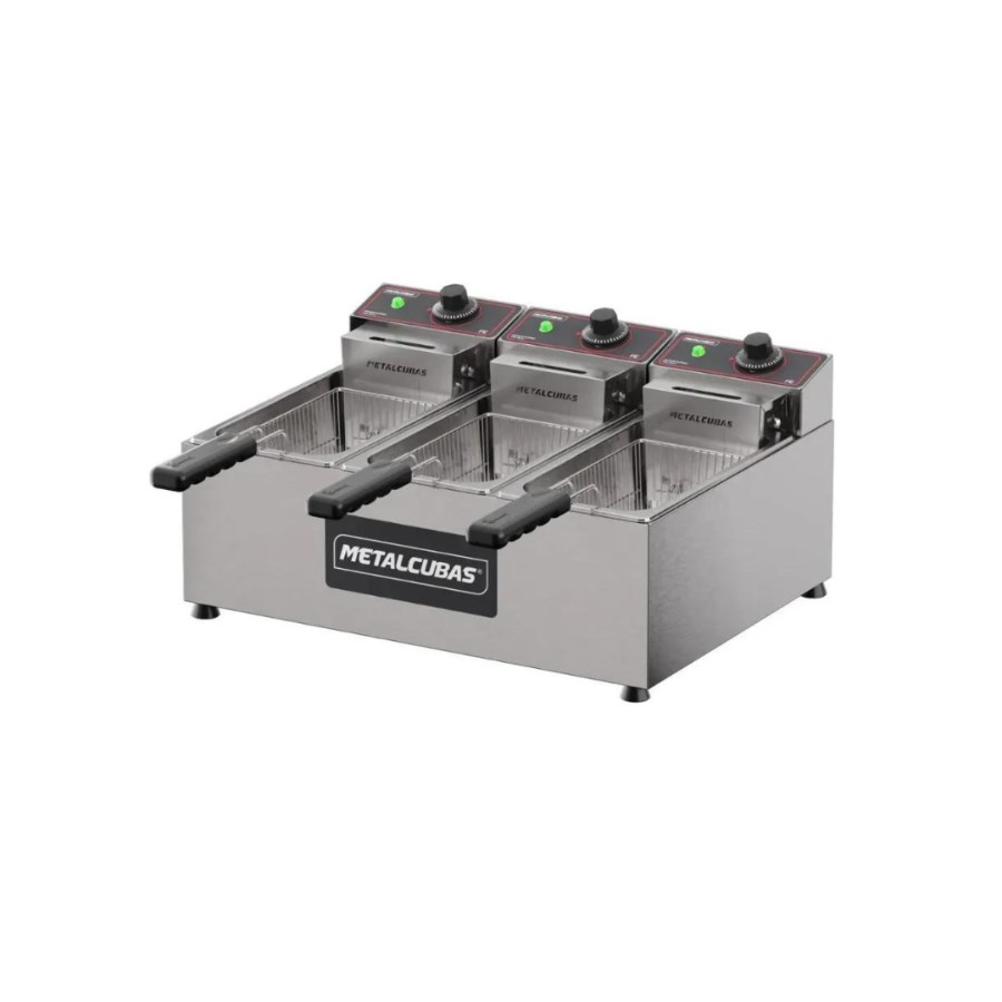 FE3C METALCUBAS FREIDORA ELECTRICA TRES CANASTILLAS 1/3GN 