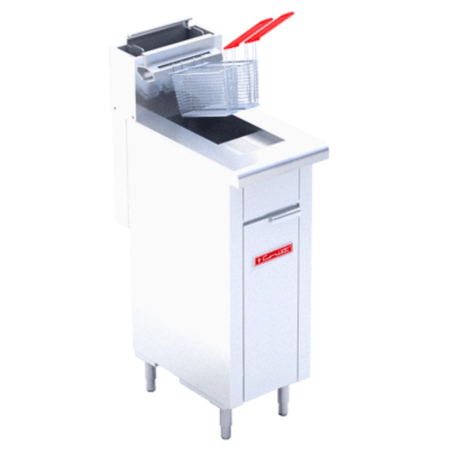 TURBO-6.5-1Q DE PISO PETIT CORIAT FREIDORA DE GAS Y ZONA FRÍA AL FONDO 