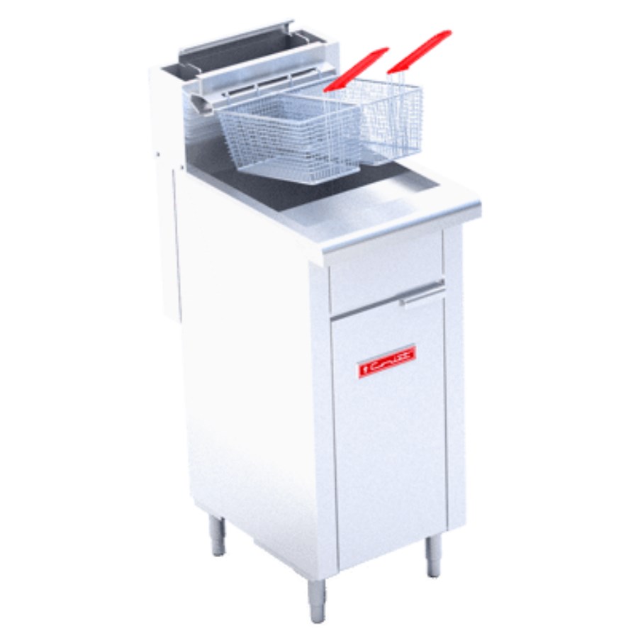 TURBO-12.5-3Q DE PISO PETIT CORIAT FREIDORA A GAS 3 QUEMADORES Y ZONA FRIA AL FONDO