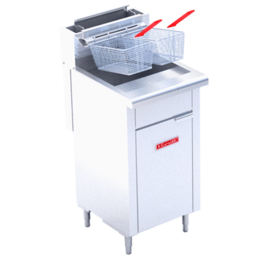 TURBO-17-4Q DE PISO PETIT CORIAT FREIDORA A GAS 4 QUEMADORES Y ZONA FRIA AL FONDO