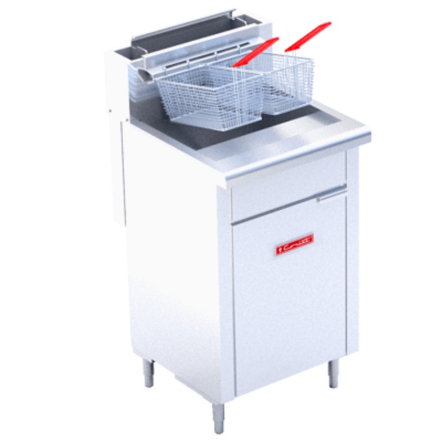 TURBO-19-5Q DE PISO PETIT CORIAT FREIDORA A GAS 5 QUEMADORES Y ZONA FRIA AL FONDO