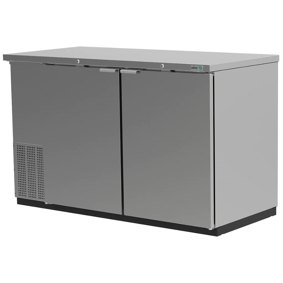 ABBC 58 S HC ASBER REFRIGERADOR DE CONTRABARRA 2 PUERTAS ACERO INOXIDABLE BAR LINE