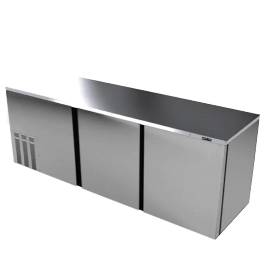 ABBC 94 S HC ASBER REFRIGERADOR DE CONTRA BARRA 3 PUERTAS ACERO INOXIDABLE BAR LINE