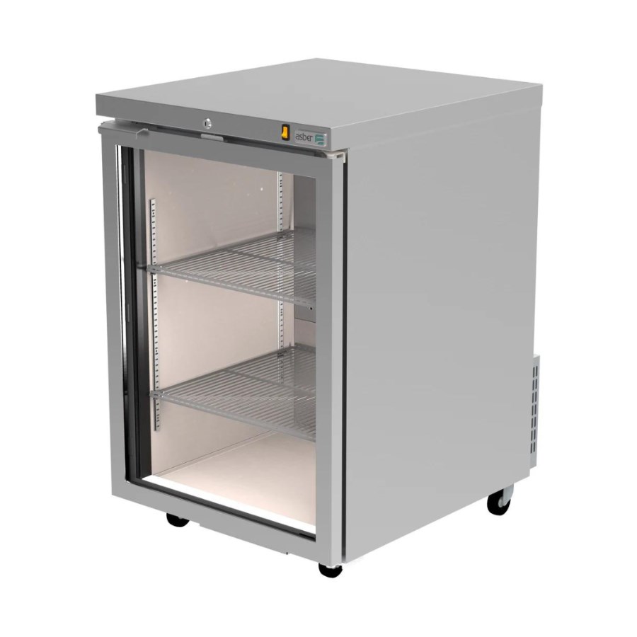 ABBC 23 SG HC ASBER REFRIGERADOR DE CONTRABARRA 1 PUERTA CRISTAL ACERO INOXIDABLE BAR LINE