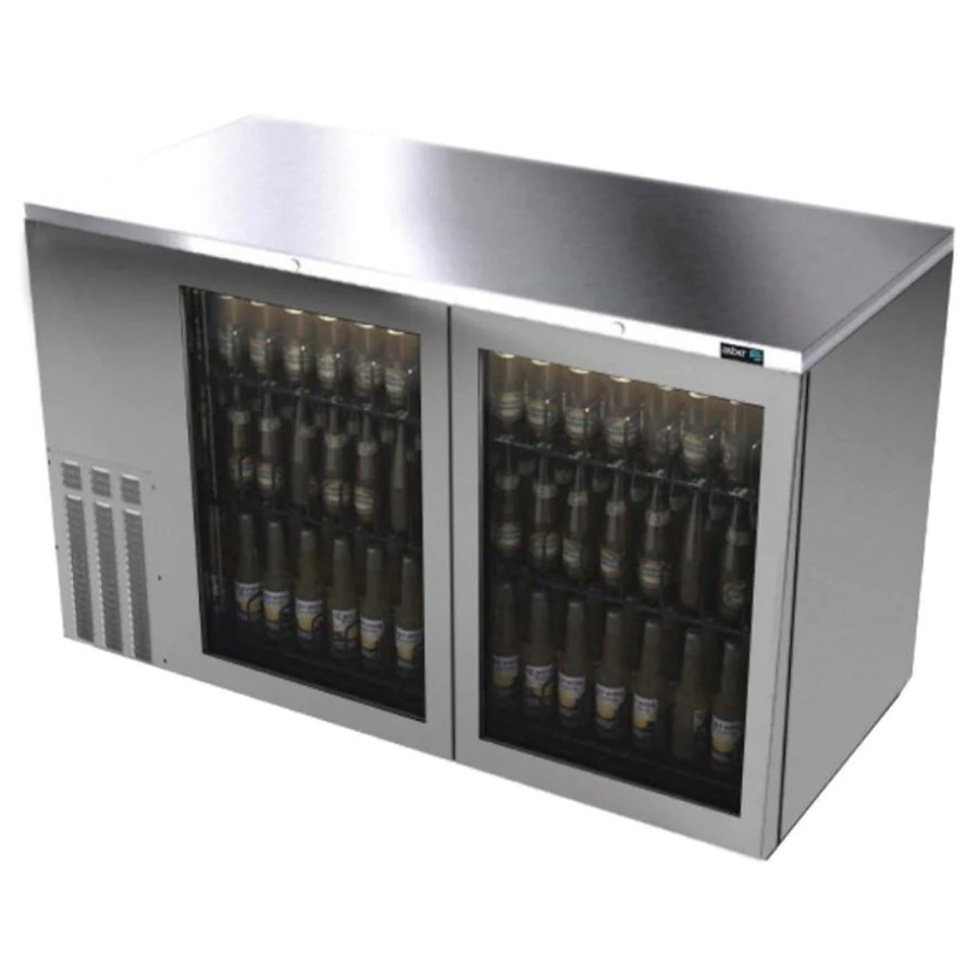 ABBC 58 SG HC ASBER REFRIGERADOR DE CONTRABARRA 2 PUERTAS CRISTAL ACERO INOXIDABLE BAR LINE