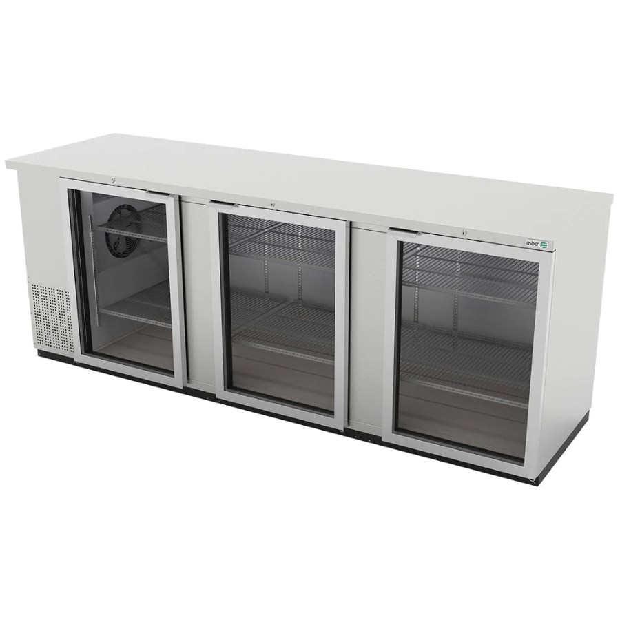 ABBC 94 SG HC ASBER REFRIGERADOR DE CONTRABARRA 3 PUERTAS CRISTAL ACERO INOXIDABLE BAR LINE