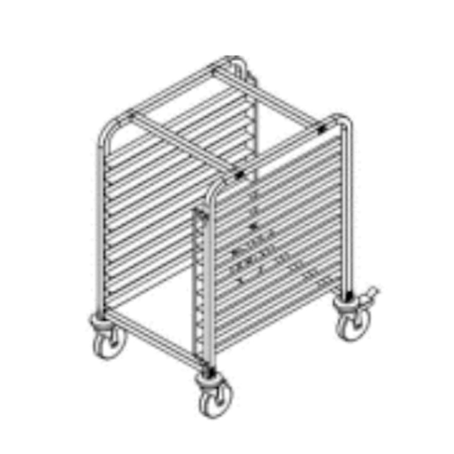 6063-T1 MIGSA CARRO ESPIGUERO DE 10 CHAROLAS EN ALUMINIO