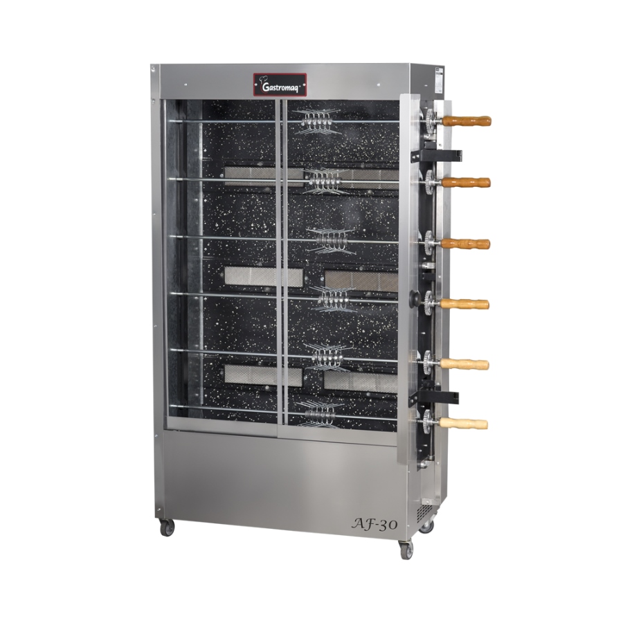 AF30G2 GASTROMAQ ROSTICERO 30 POLLOS A GAS 1.5KG/H 110V