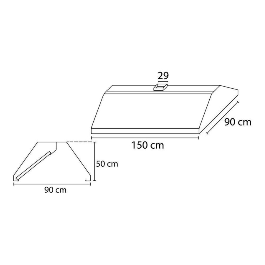 MAQUIPAN CPI-150i CAMPANA 150CM ACERO INOXIDABLE PIRAMIDAL CENTRAL