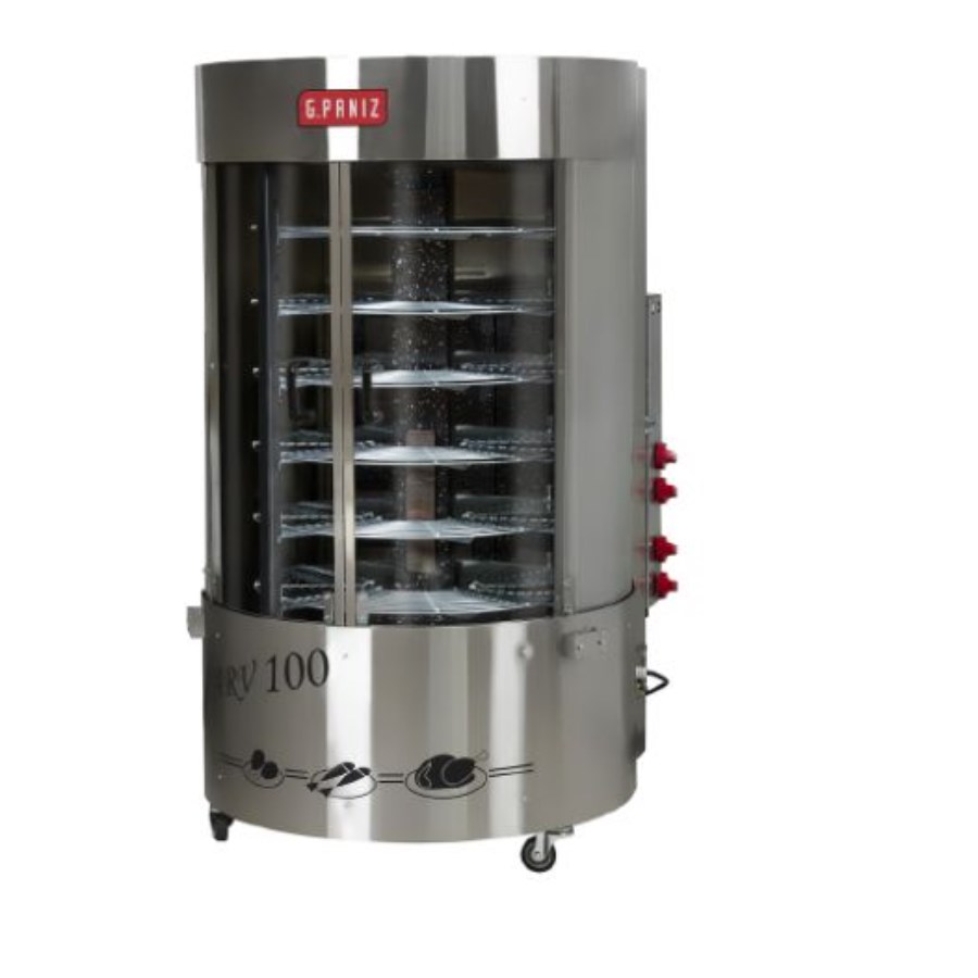 ARV100CQC G.PANIZ ROSTICERO ASADOR ROTATIVO VERTICAL 100KG A GAS 1.75KG/H 110V