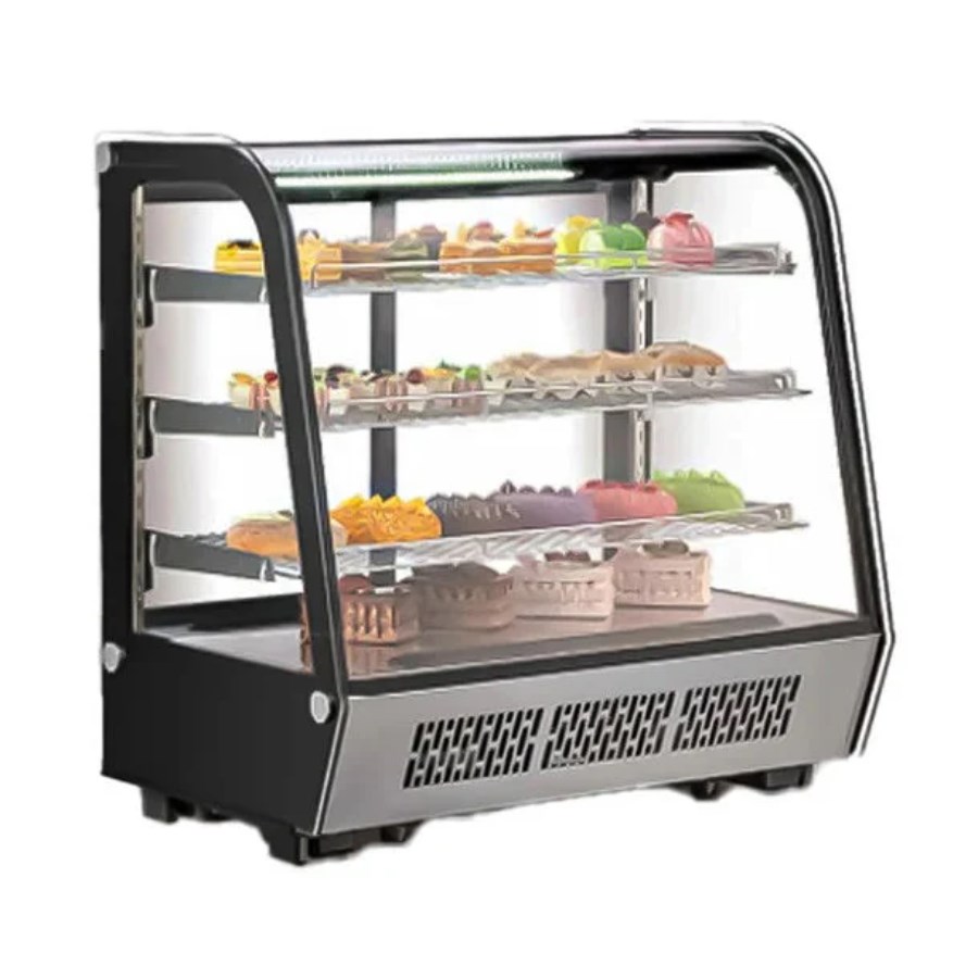 CW-145R MIGSA VITRINA REFRIGERADA CRISTAL CURVO CON 4 NIVELES DE EXHIBICION