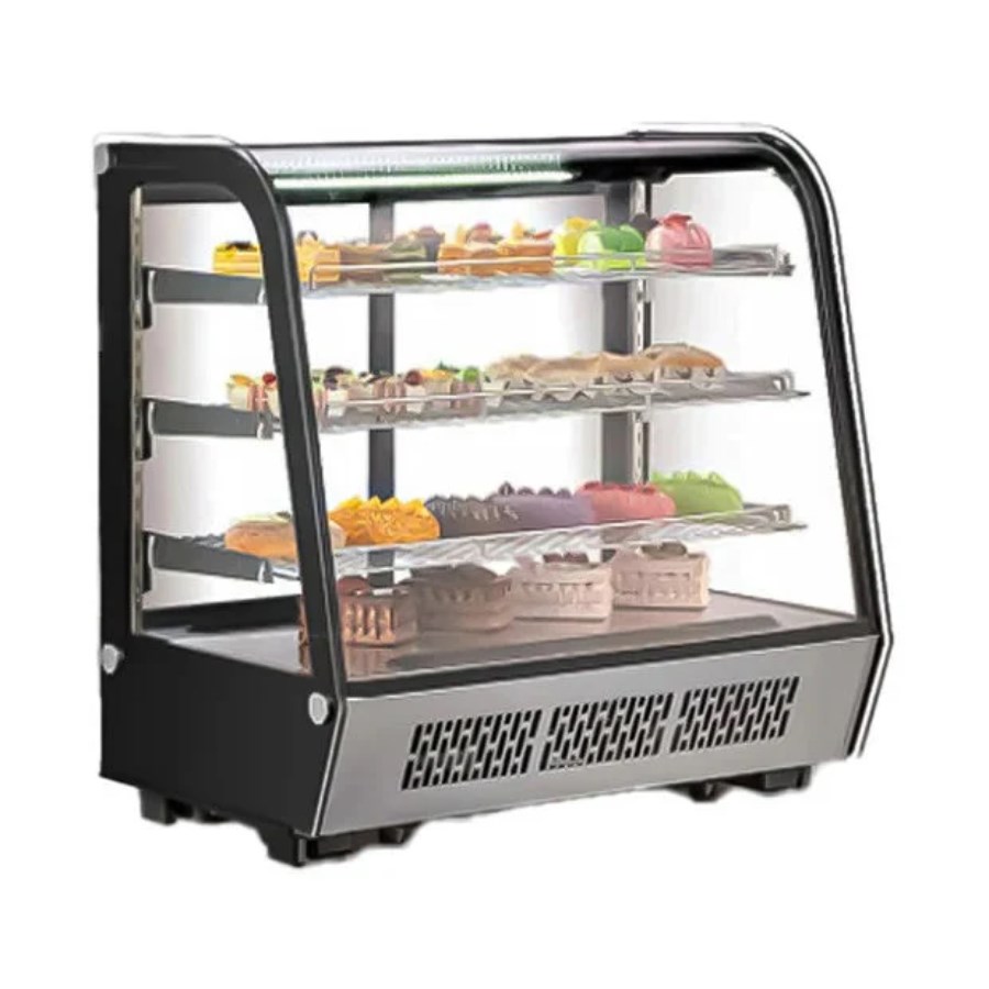 CW-195R MIGSA VITRINA REFRIGERADA CRISTAL CURVO CON 4 NIVELES DE EXHIBICION