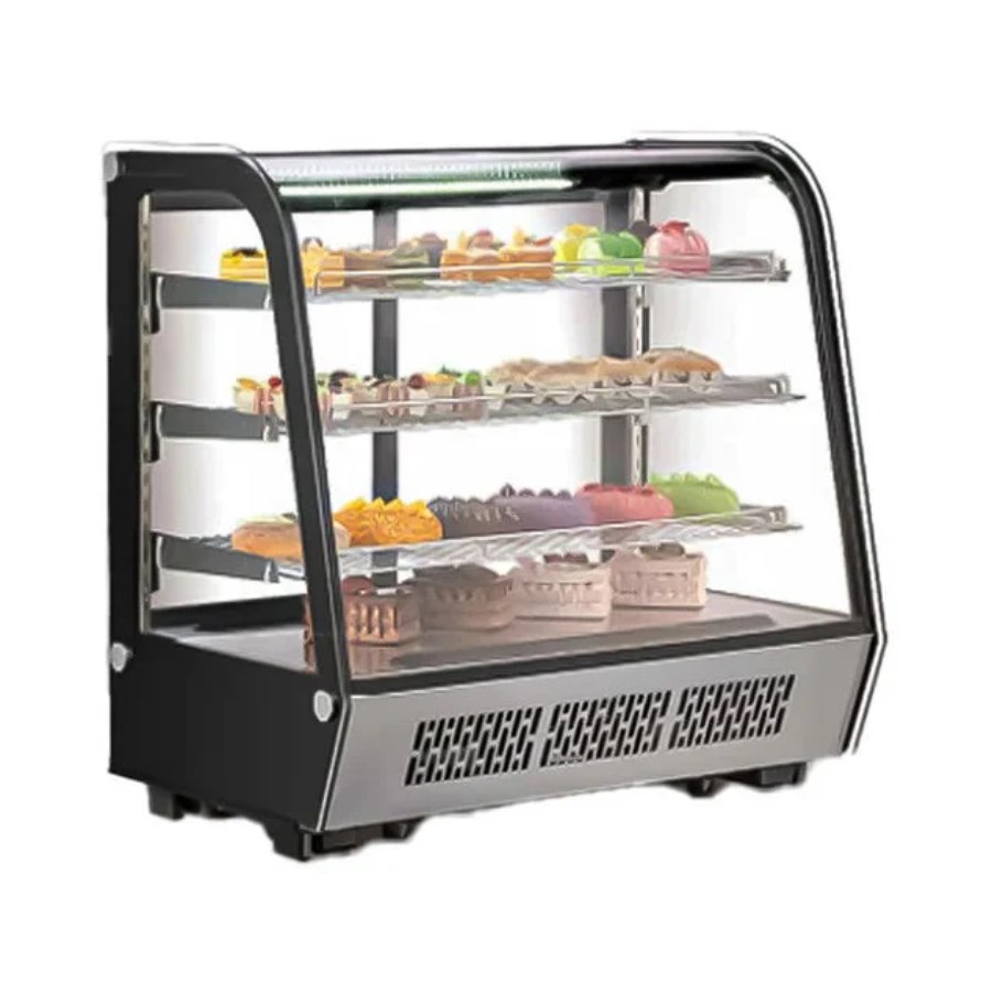 CW-295R MIGSA VITRINA REFRIGERADA CRISTAL CURVO CON 4 NIVELES DE EXHIBICION