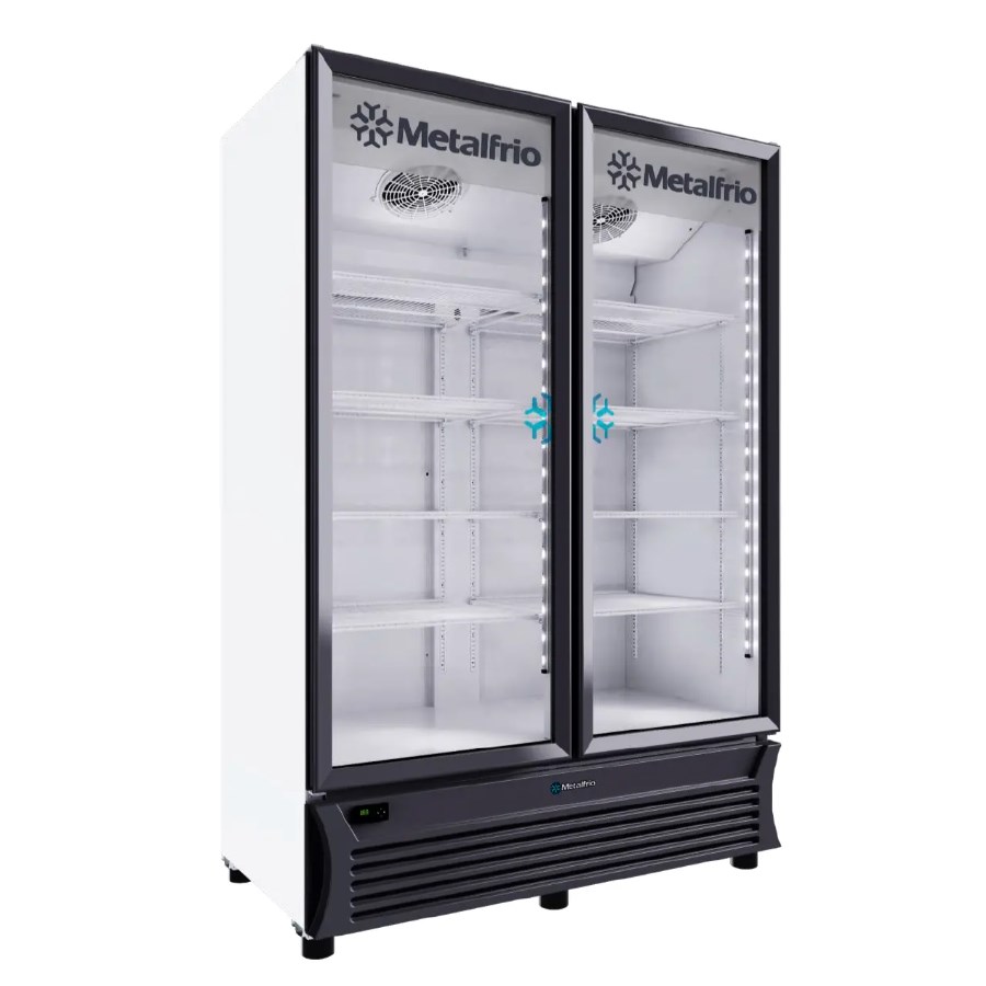 RB800 METALFRIO REFRIGERADOR VERTICAL 2 PUERTAS DE CRISTAL