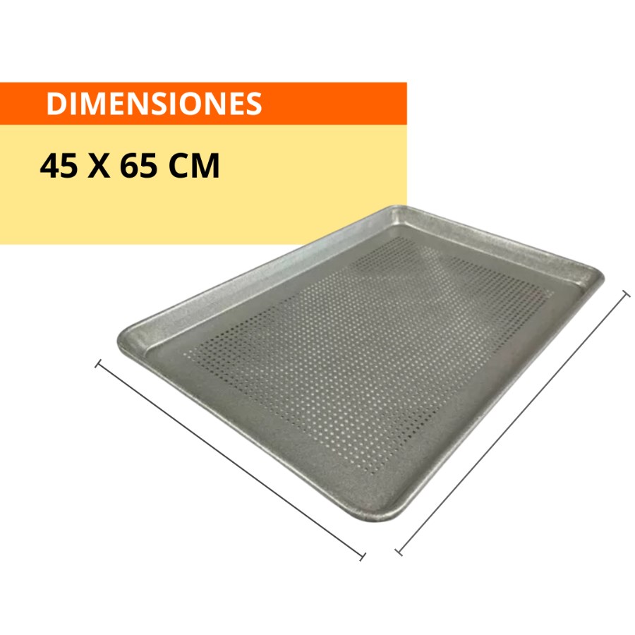 CHAZINGPERGDE MAQUIPAN CHAROLA PERFORADA PARA PANADERÍA 45 X 65 CM